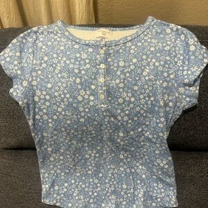 Abercrombie Kids Blue Floral Button Down Shirt